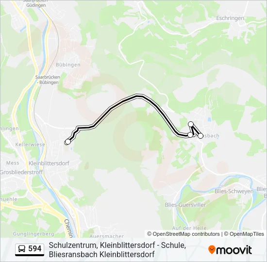 594 Bus Line Map