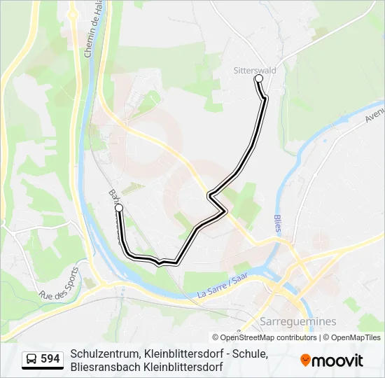 594 Bus Line Map