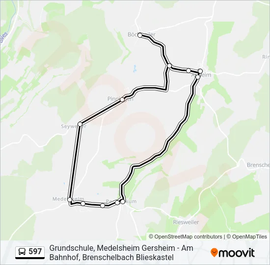 597 Bus Line Map