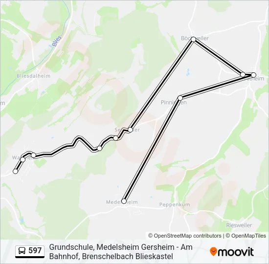 597 Bus Line Map