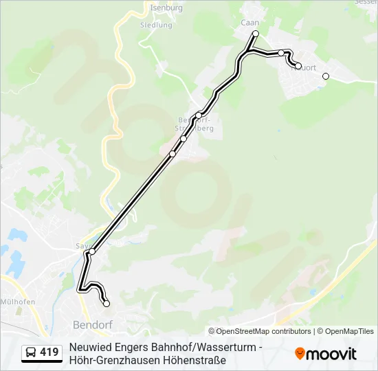 419 Bus Line Map