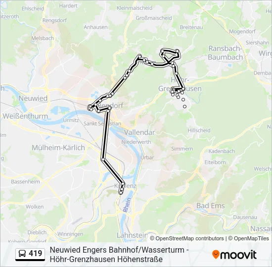 419 Bus Line Map