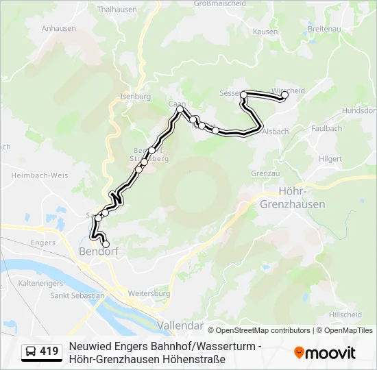 419 Bus Line Map