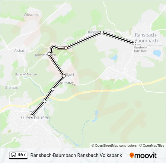 467 Bus Line Map