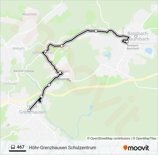 467 Bus Line Map