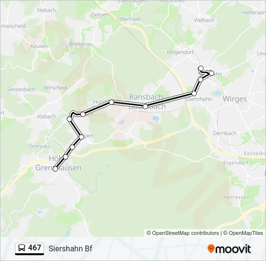 467 Bus Line Map