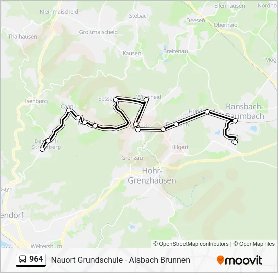 Автобус 964: карта маршрута