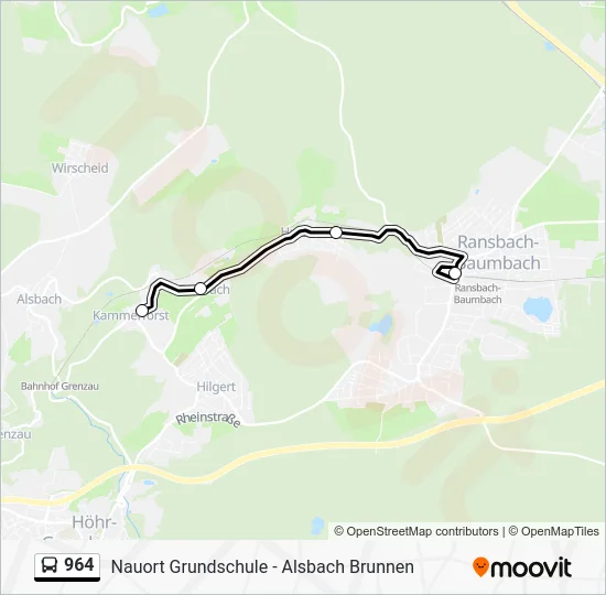 Автобус 964: карта маршрута