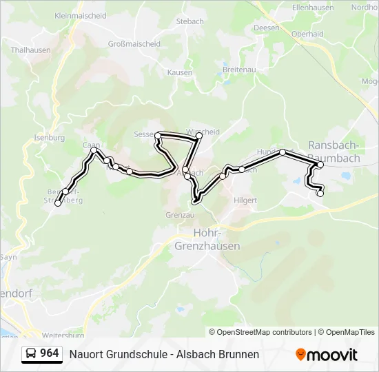 964 Bus Line Map
