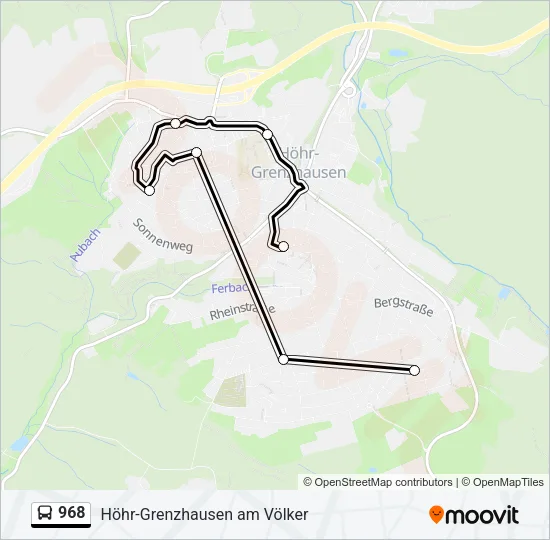 968 Bus Line Map