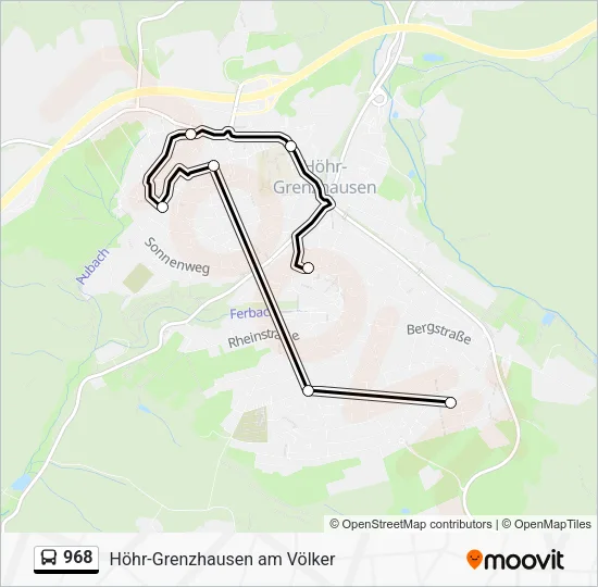 968 Bus Line Map
