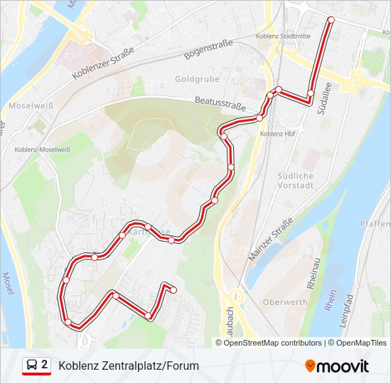 Автобус 2: карта маршрута