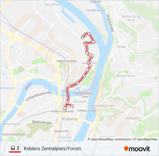 Автобус 2: карта маршрута