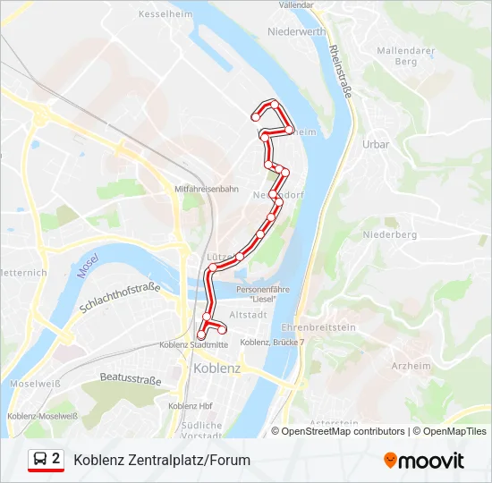 2 Bus Line Map