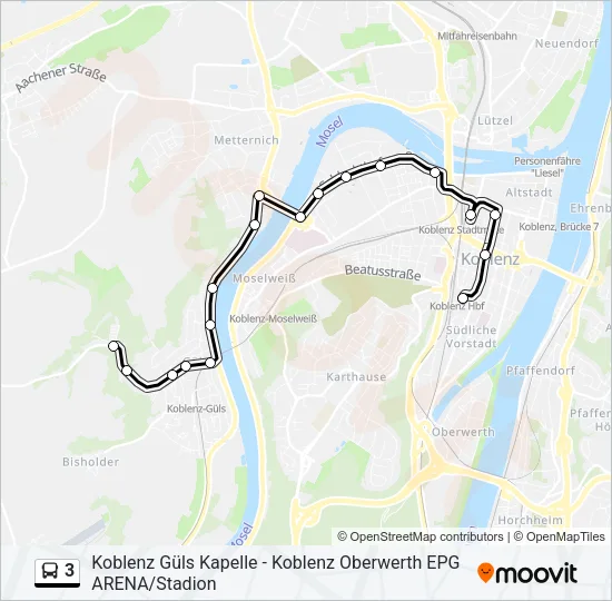 3 Bus Line Map