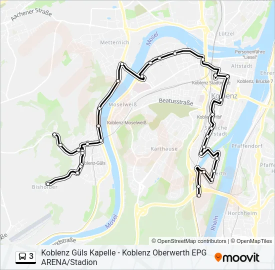 3 Bus Line Map