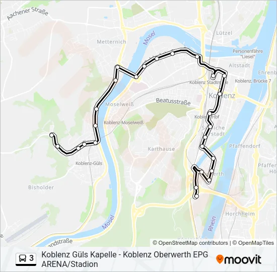3 Bus Line Map