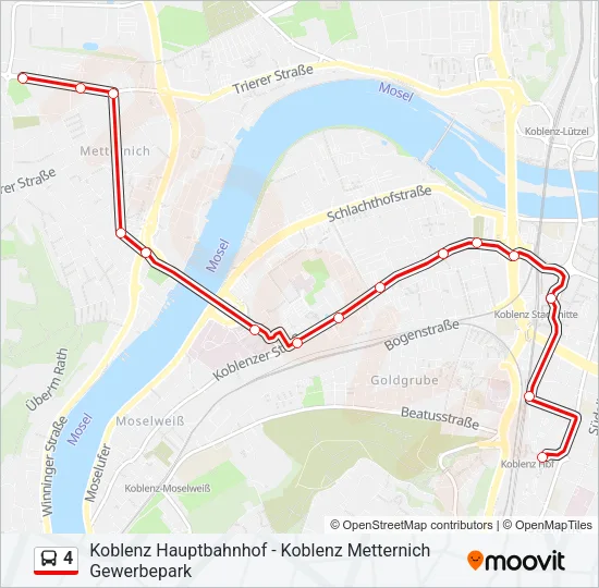 4 Bus Line Map