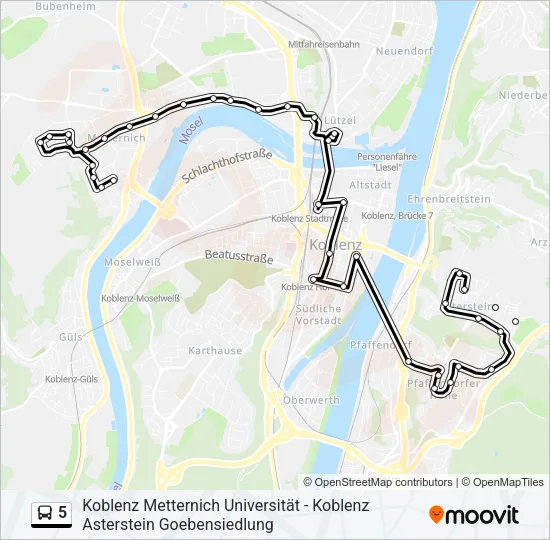 5 Bus Line Map