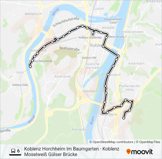 6 Bus Line Map