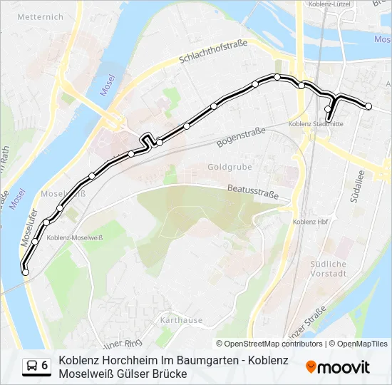 6 Bus Line Map