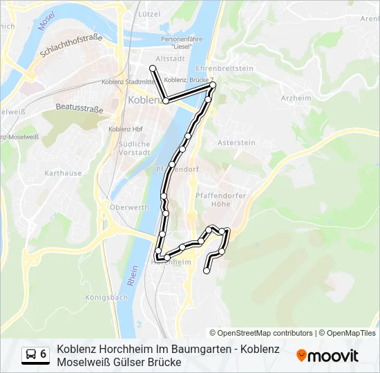 6 Bus Line Map