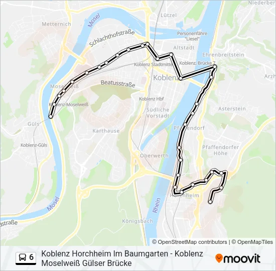 6 Bus Line Map