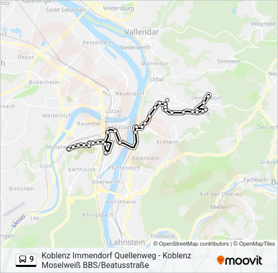 9 Bus Line Map