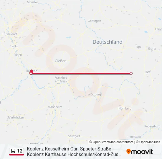 12 Bus Line Map