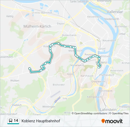 14 Bus Line Map