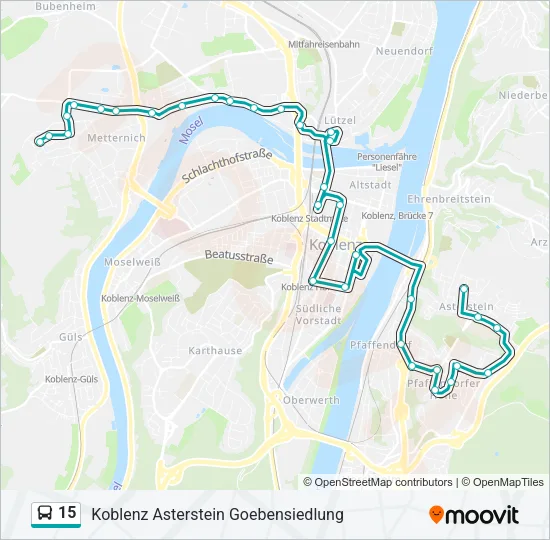 15 Bus Line Map
