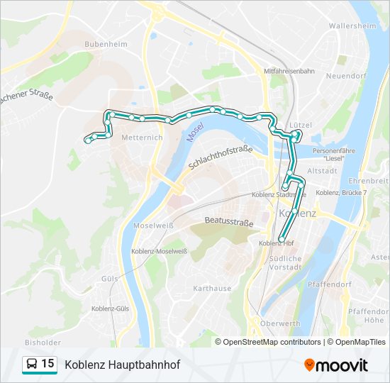 Автобус 15: карта маршрута