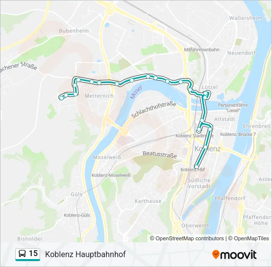 15 Bus Line Map