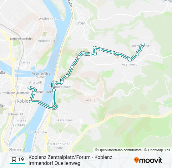 19 Bus Line Map