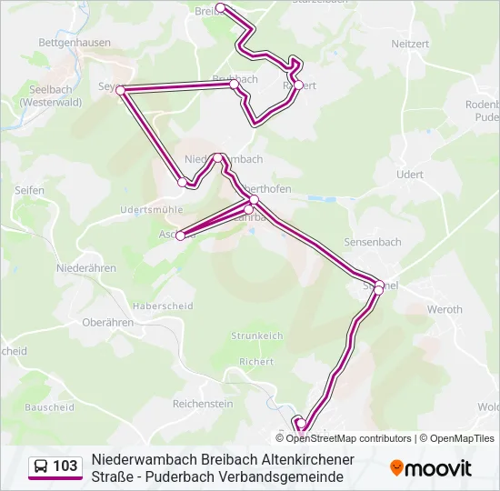 103 Bus Line Map