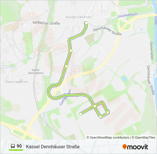 90 Bus Line Map