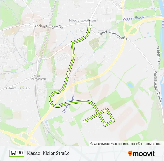 90 Bus Line Map