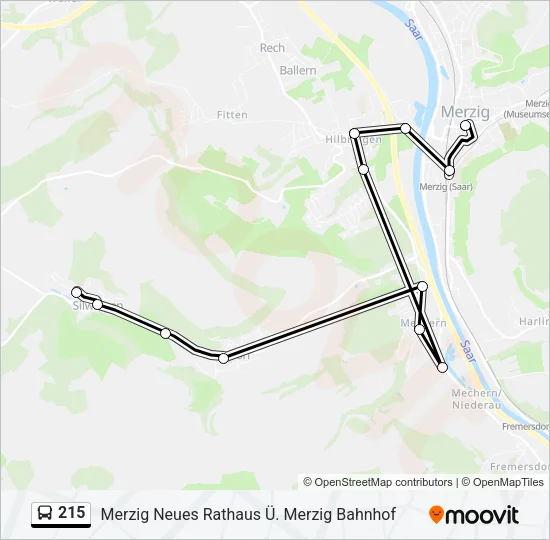 215 Bus Line Map