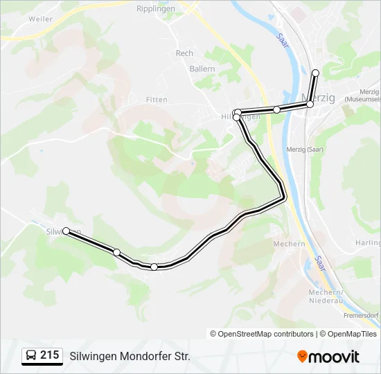 215 Bus Line Map