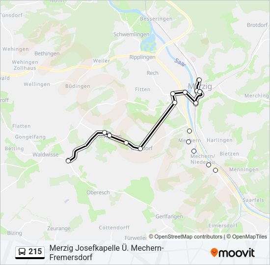 Автобус 215: карта маршрута