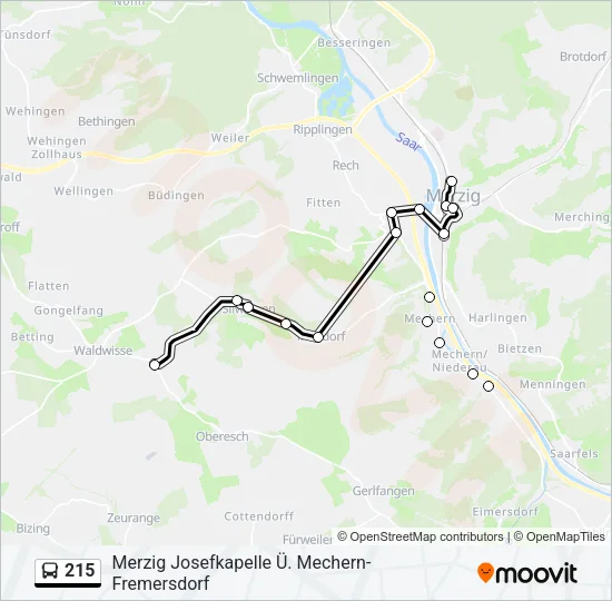 215 Bus Line Map