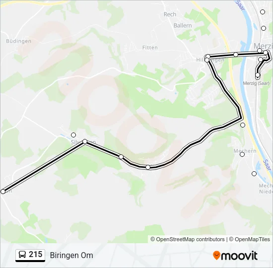 215 Bus Line Map