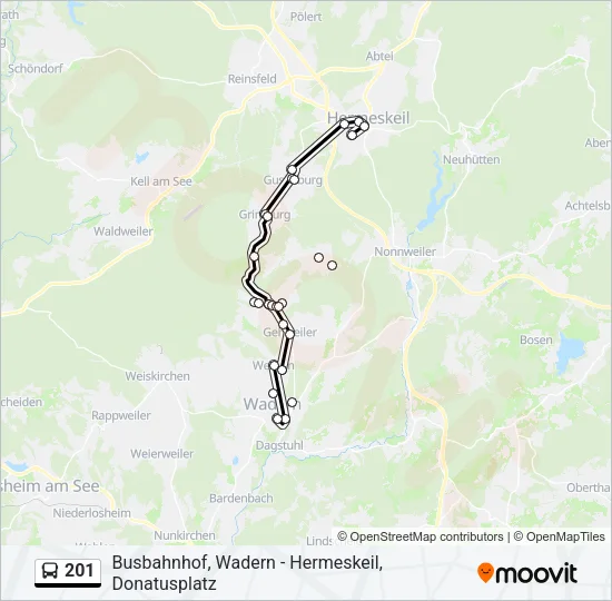 201 Bus Line Map