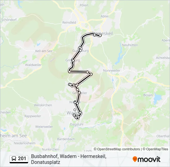 201 Bus Line Map