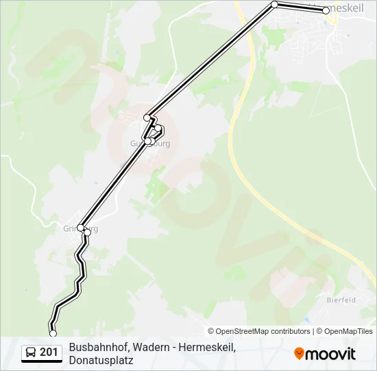 201 Bus Line Map