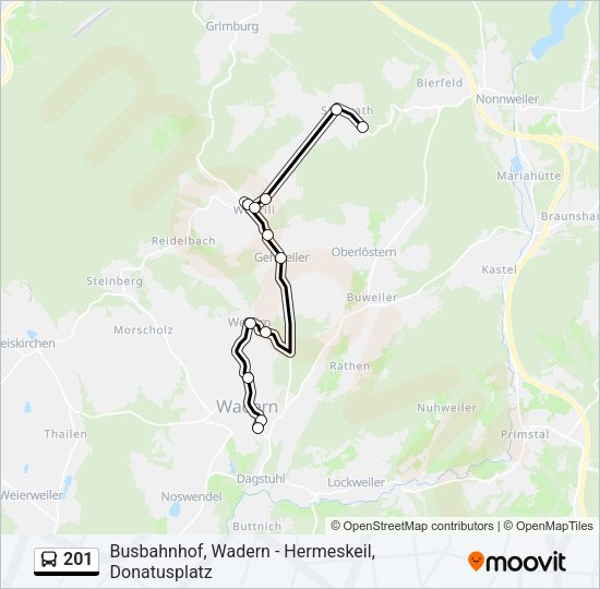 201 Bus Line Map