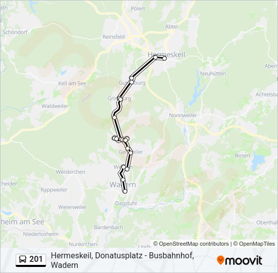201 Bus Line Map
