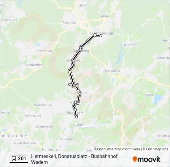 201 Bus Line Map