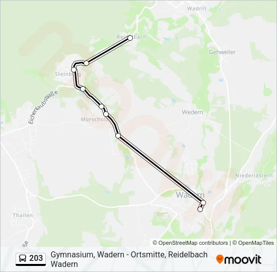 203 Bus Line Map