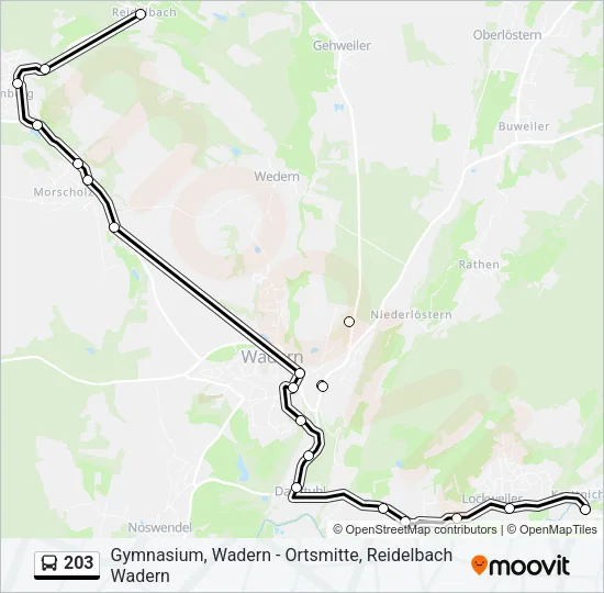 203 Bus Line Map